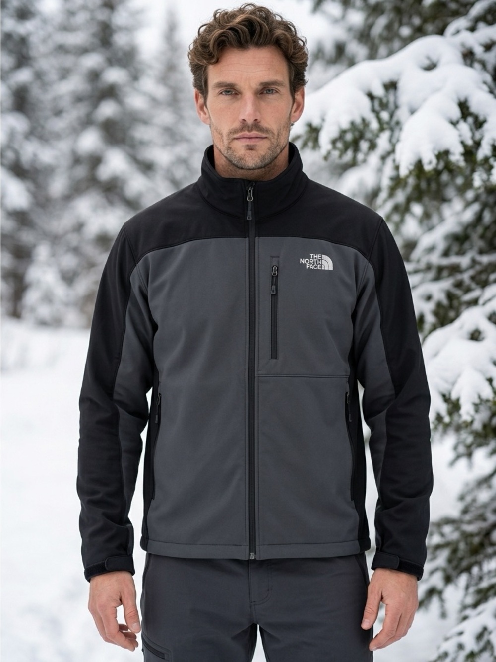 The North Face Men’s Black and Gray Softshell Performance Jacket